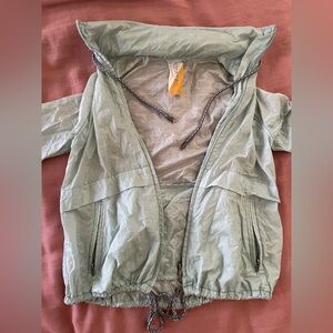 Free People Light Green Hooded Jacket